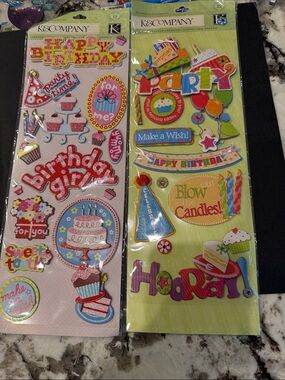 Birthday Party Sticker Packs - Pink & Multicolor
Chipboard with adhesive